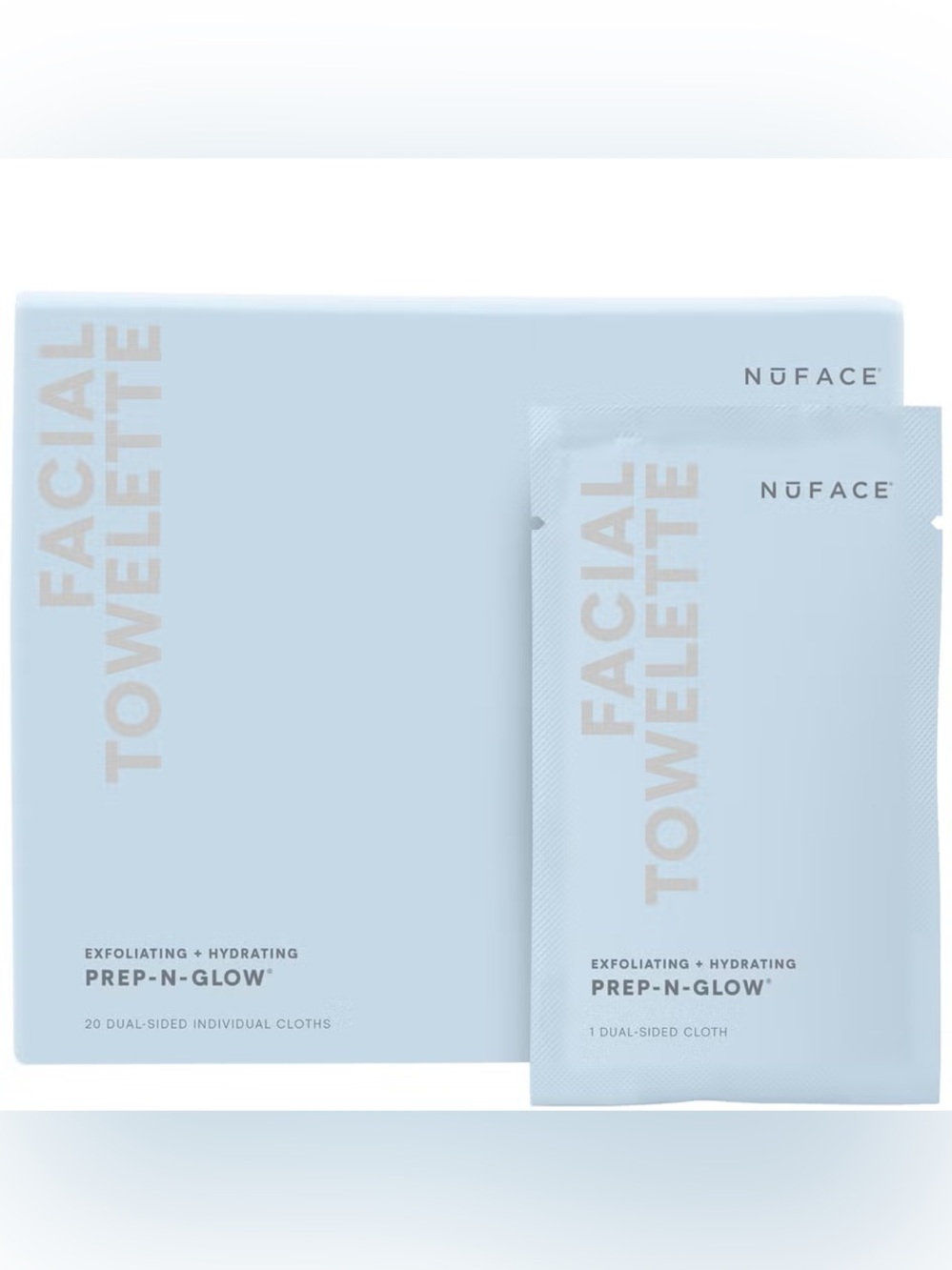NWT NuFACE Prep-N-Glow Facial Towelette (20 Pack)